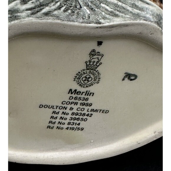 Vintage Royal Doulton Merlin Toby D6536 Jug made in England 1959 with Owl - Picture 7 of 7